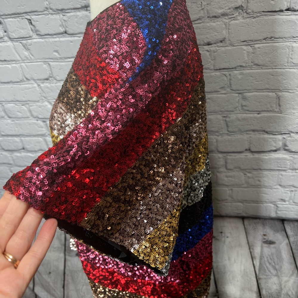 Gap Color Block Sequin Top Size S/M - image 7